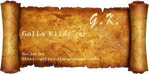 Galla Kilény névjegykártya